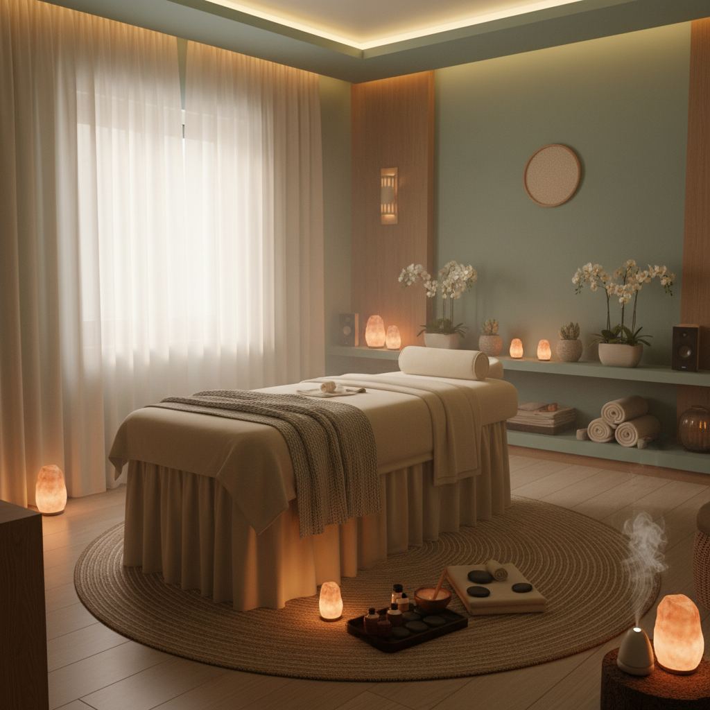 Huzurlu bir masaj terapisi odası