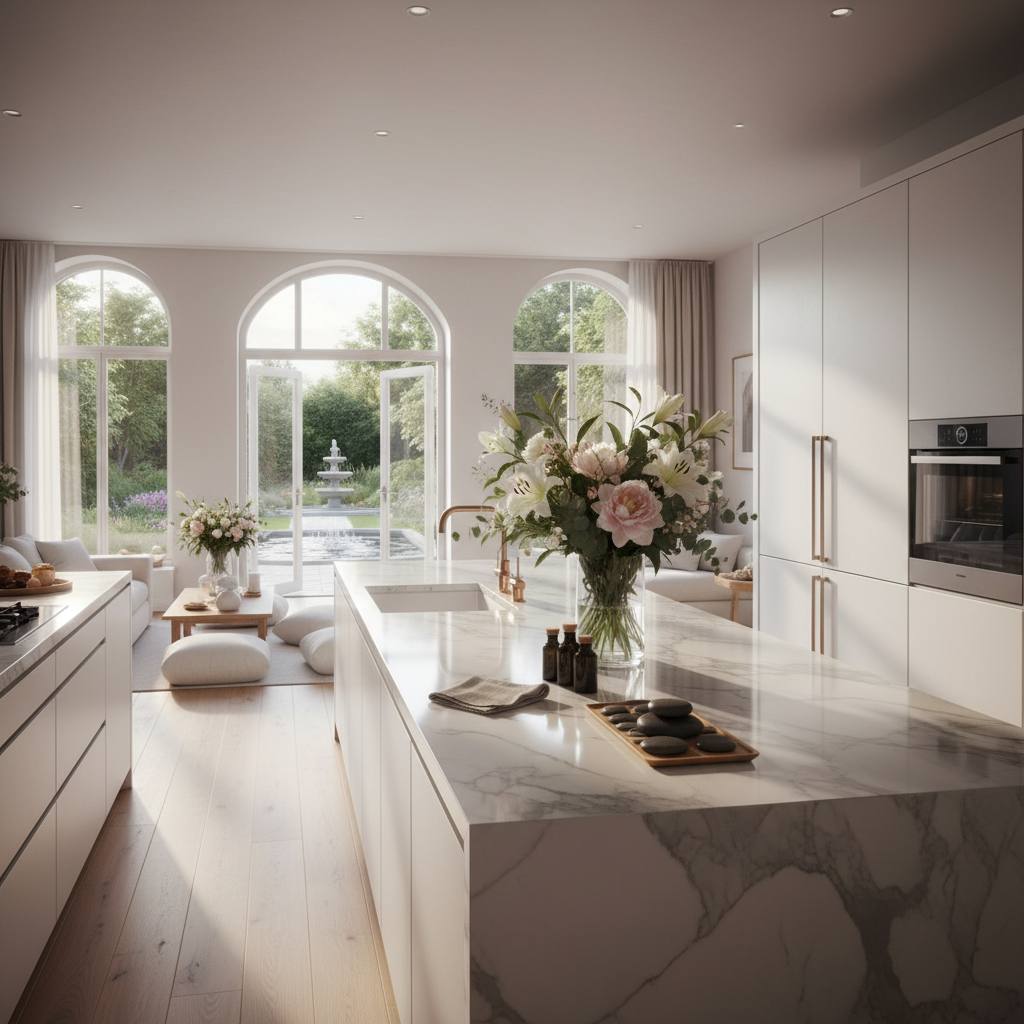 Aromaterapi masajı için kullanılan doğal yağlar ve huzurlu bir ortam.