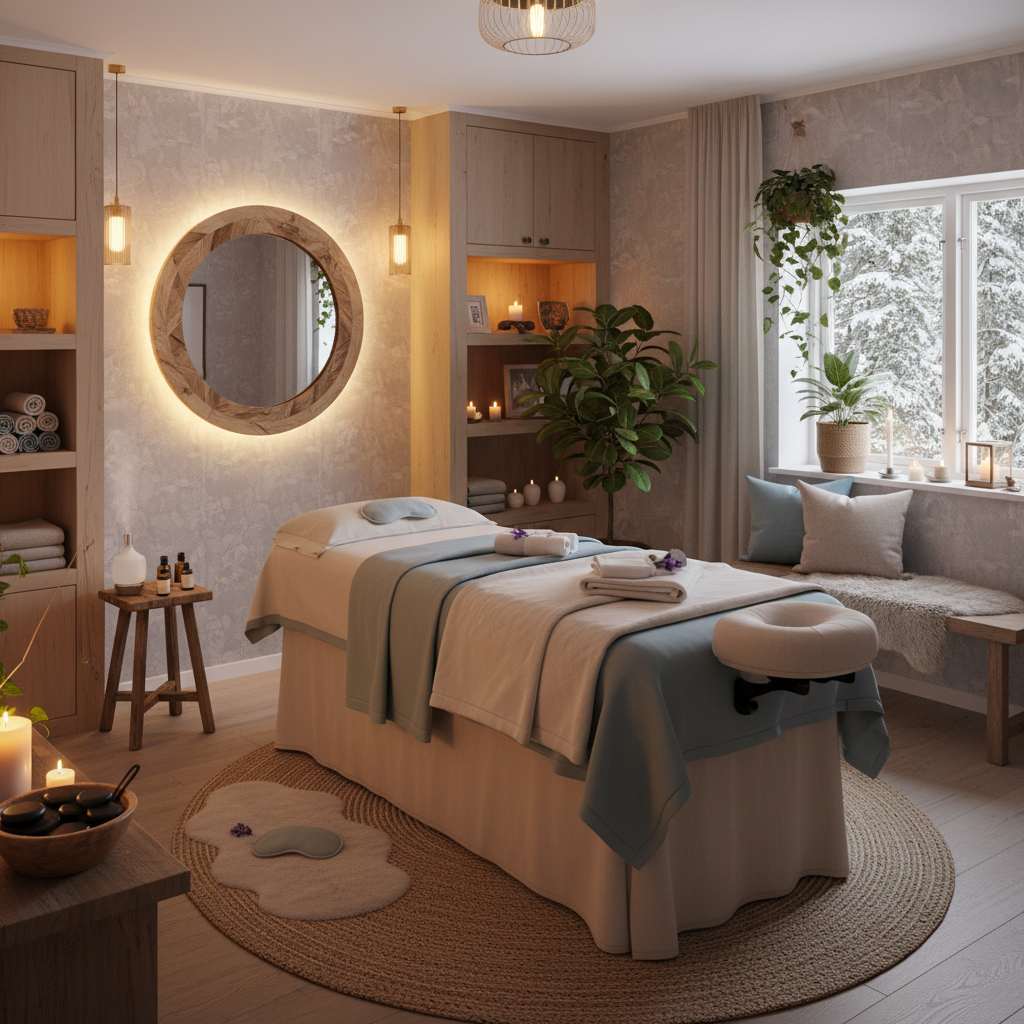 Rahatlatıcı bir masaj terapisi odası