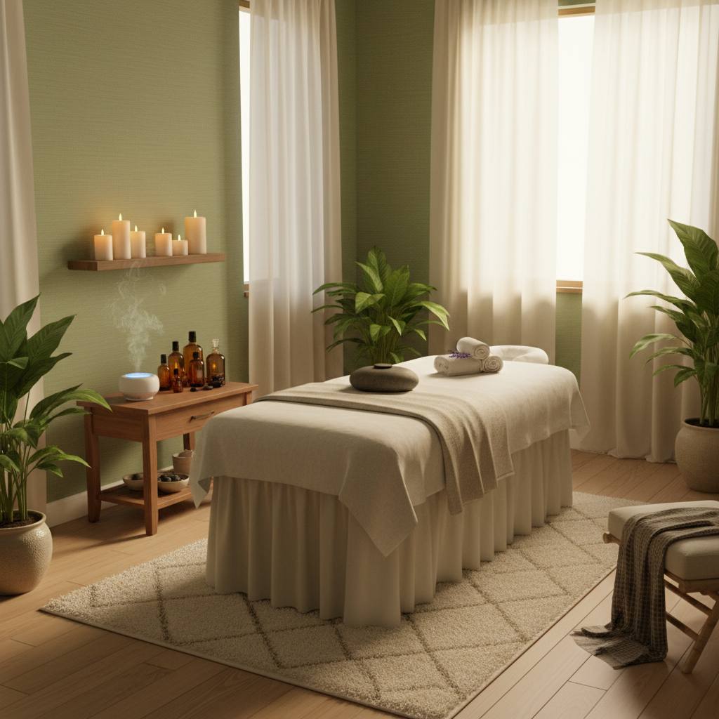 Rahatlatıcı masaj terapisi odası