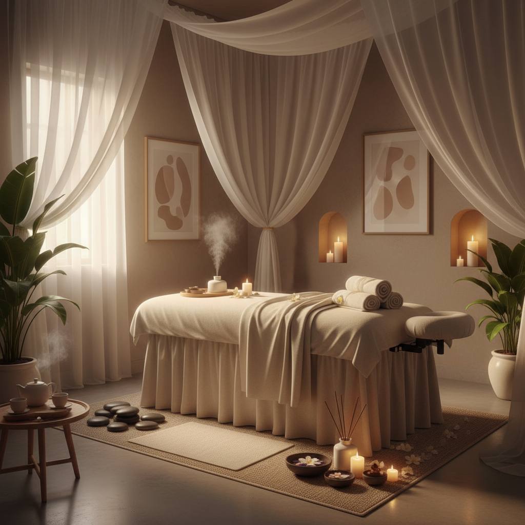 Rahatlatıcı bir masaj terapisi odası