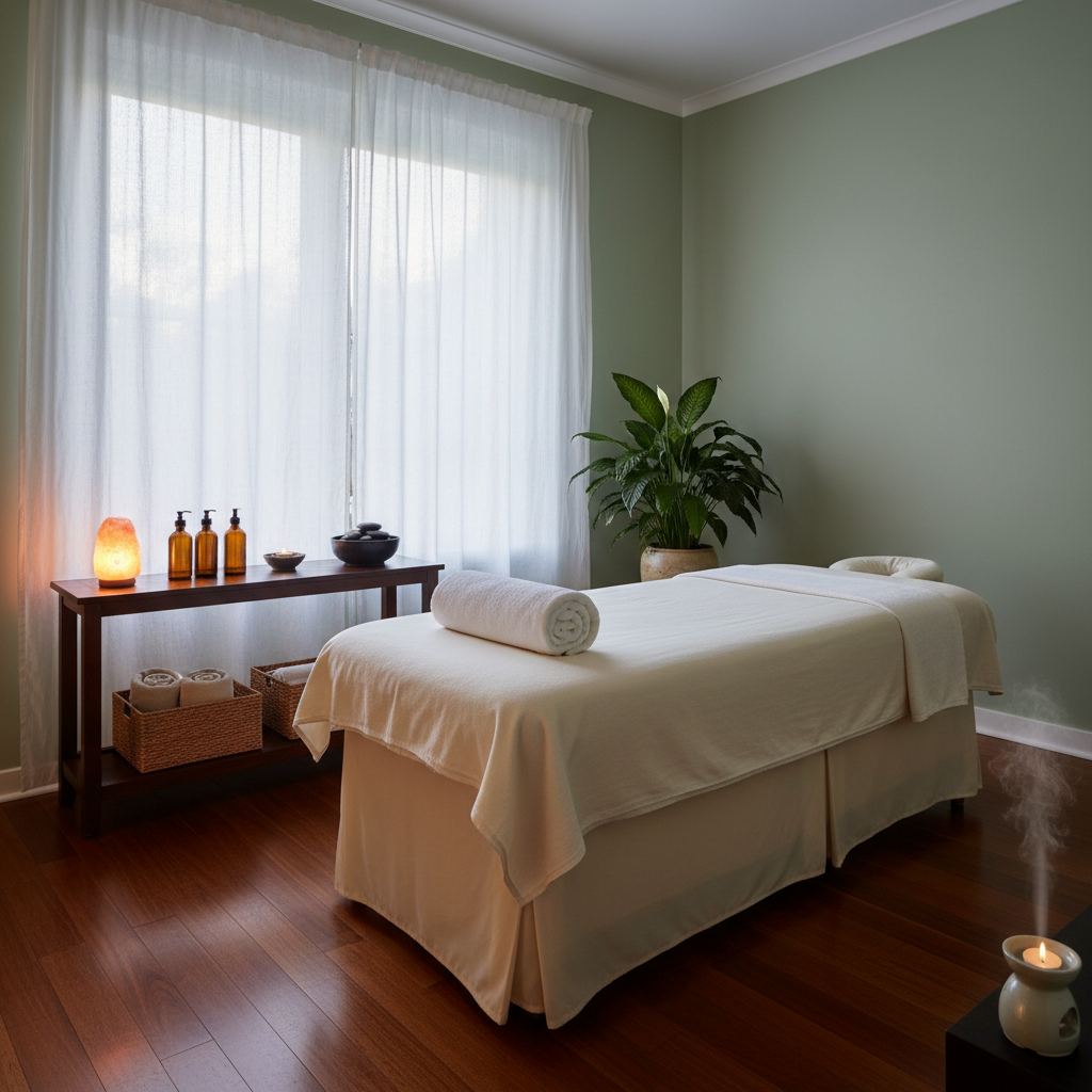 Rahatlatıcı bir masaj terapisi odası