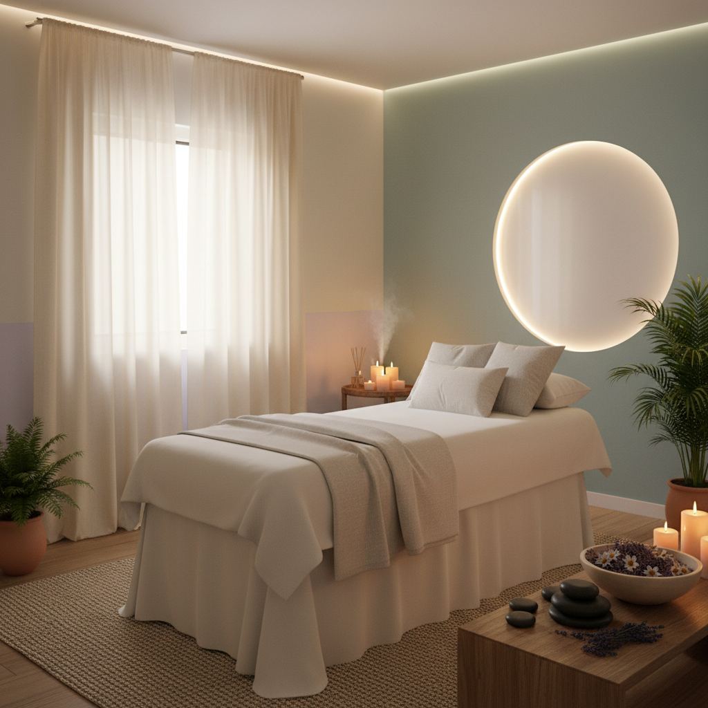 Rahatlatıcı bir masaj terapisi ortamı