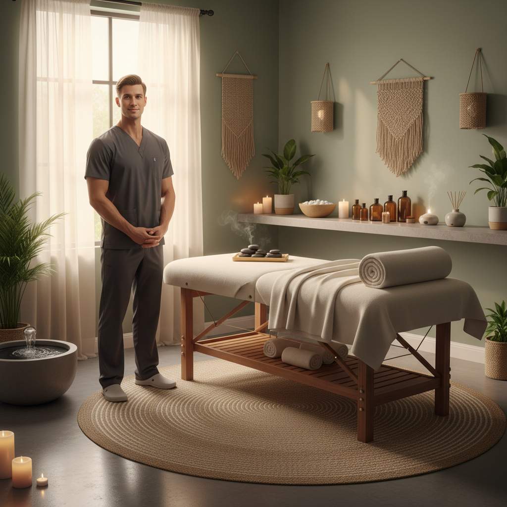 Rahatlatıcı bir masaj terapisi odası