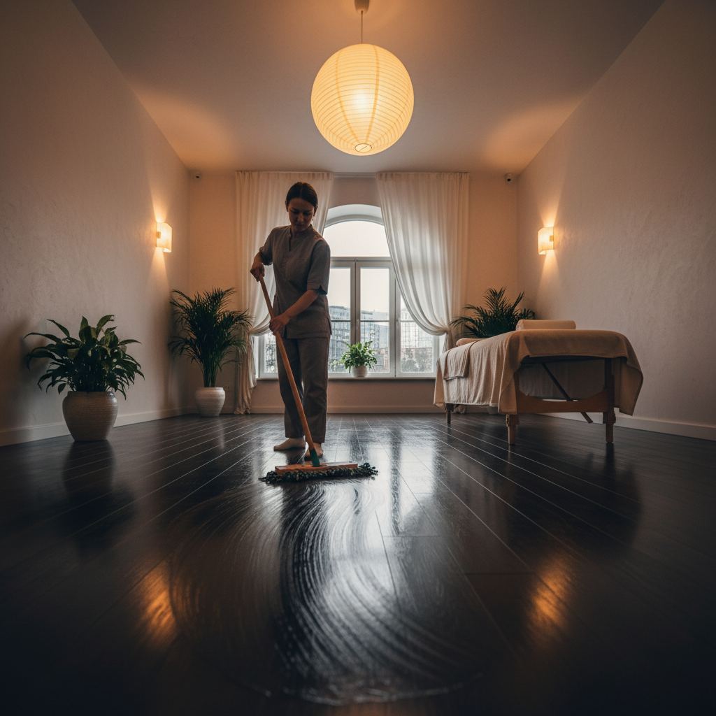 Gecenin huzurunu yansıtan masaj salonu