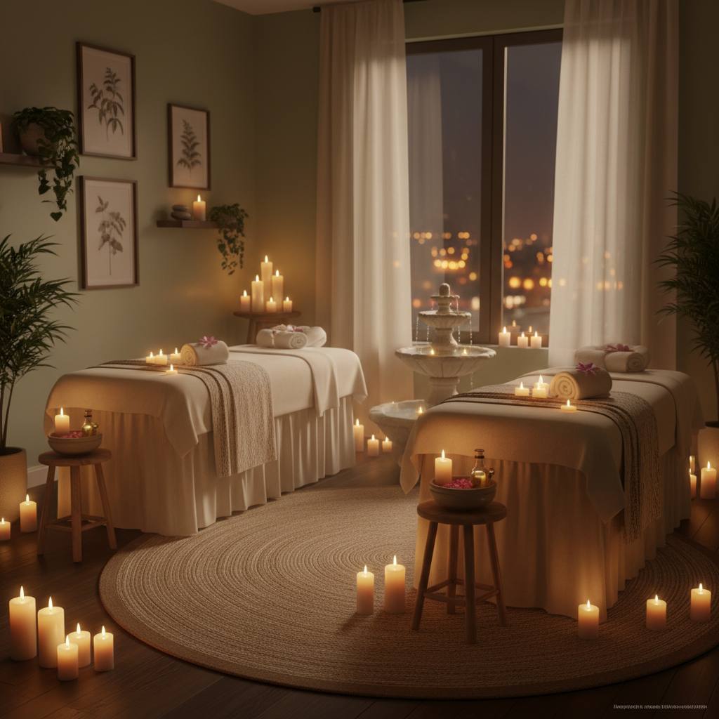 Kırklareli'deki bir masaj salonunun iç mekanı