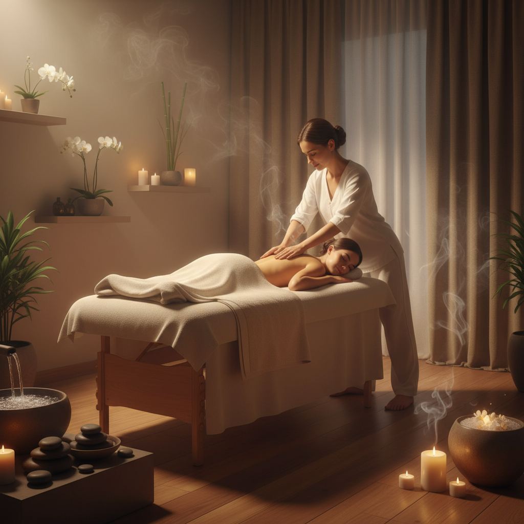 Rahatlatıcı bir masaj salonu