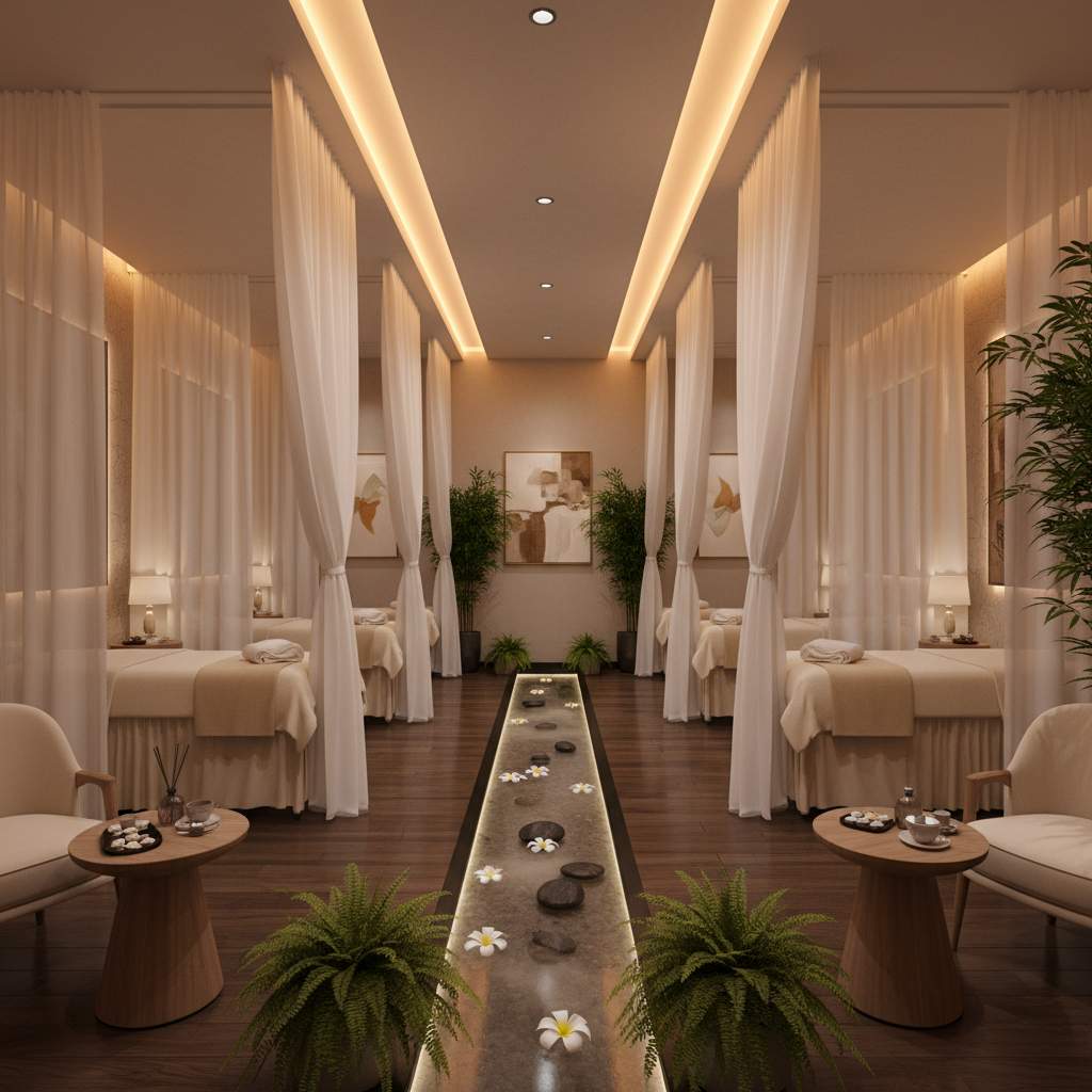 Kırklareli'de lüks bir masaj salonunun iç mekan görünümü