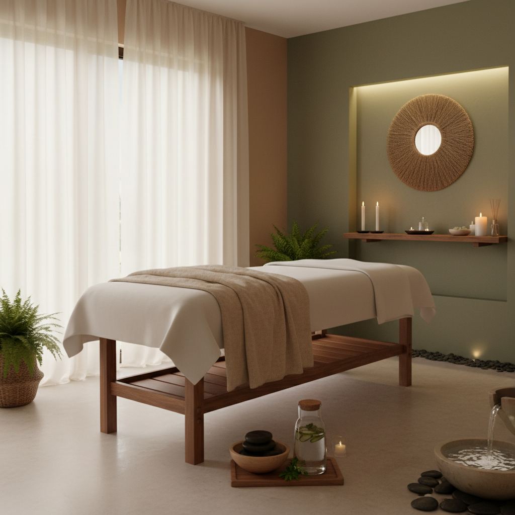 Rahatlatıcı bir masaj salonu atmosferi