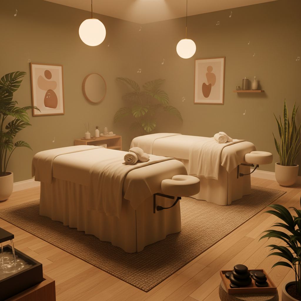 Kırklareli'de medikal masaj hizmeti veren bir salonun iç görünümü