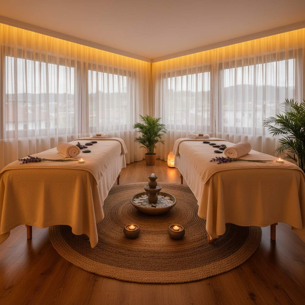 Kırklareli'de bir masaj salonu iç mekan görüntüsü