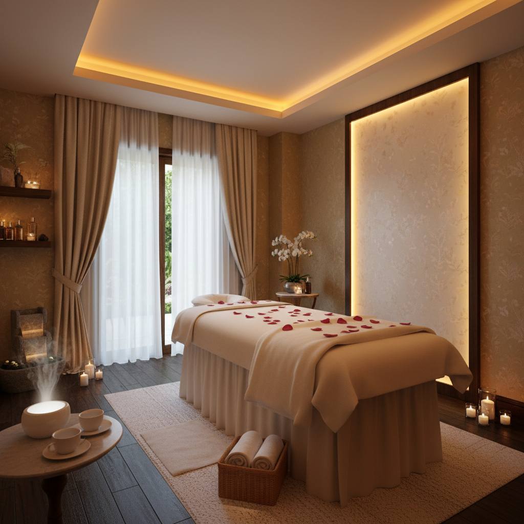 Rahat bir masaj salonu.