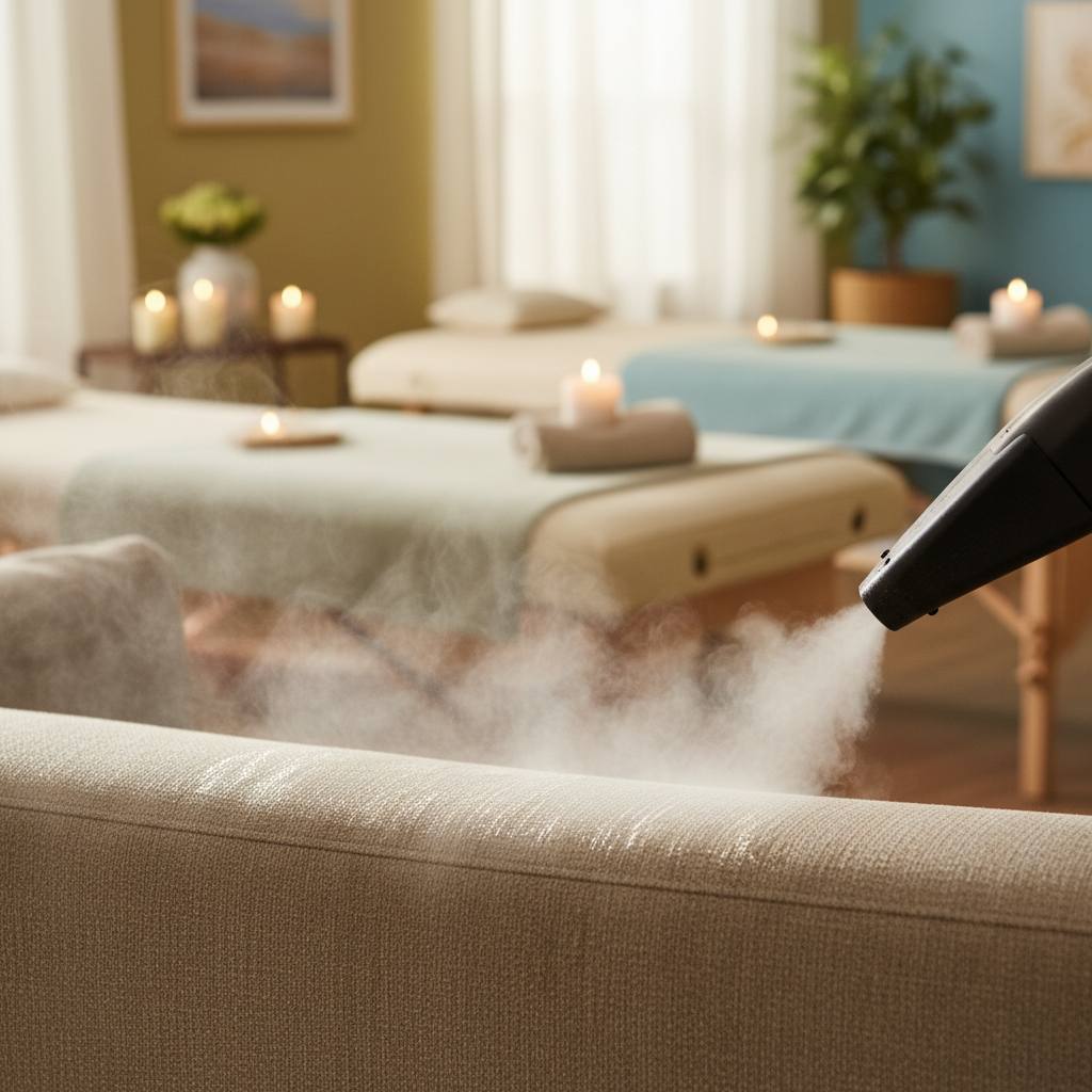 Rahatlatıcı bir masaj salonu iç mekanı