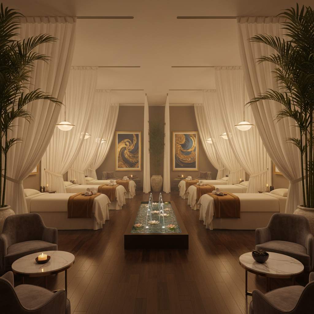 Lüks masaj salonu iç mekanı