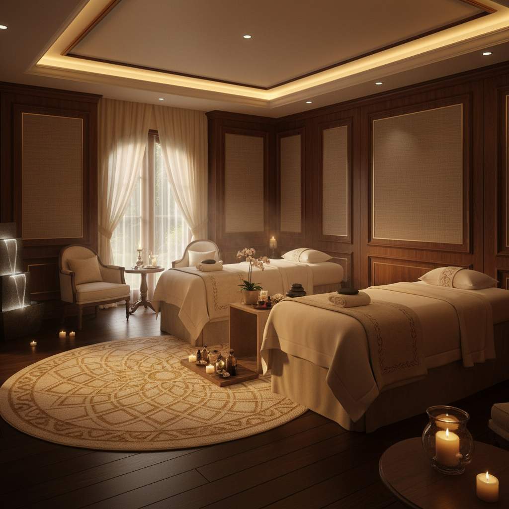 Lüks masaj salonu iç mekan görünümü