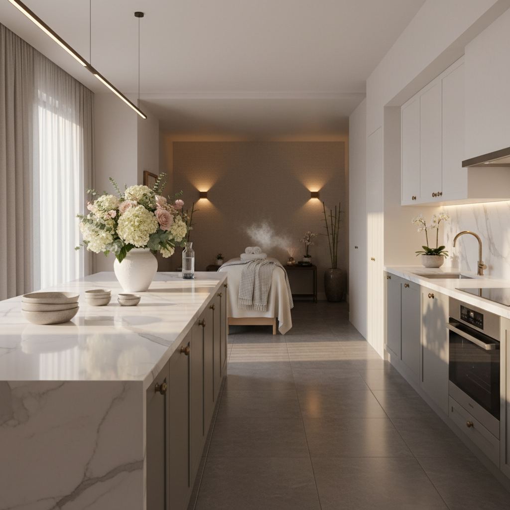 Lüks masaj salonu iç mekan görünümü