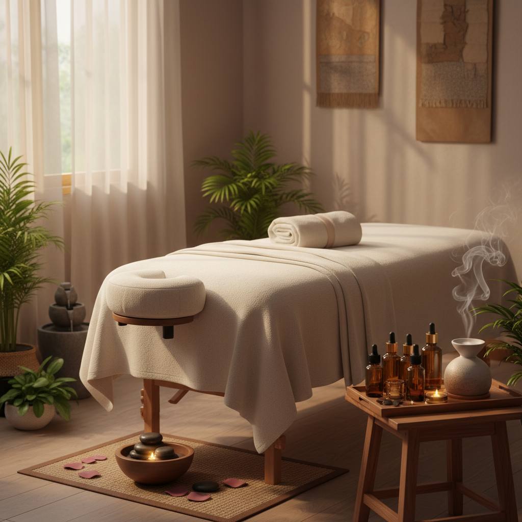 Rahatlatıcı bir masaj sahnesi
