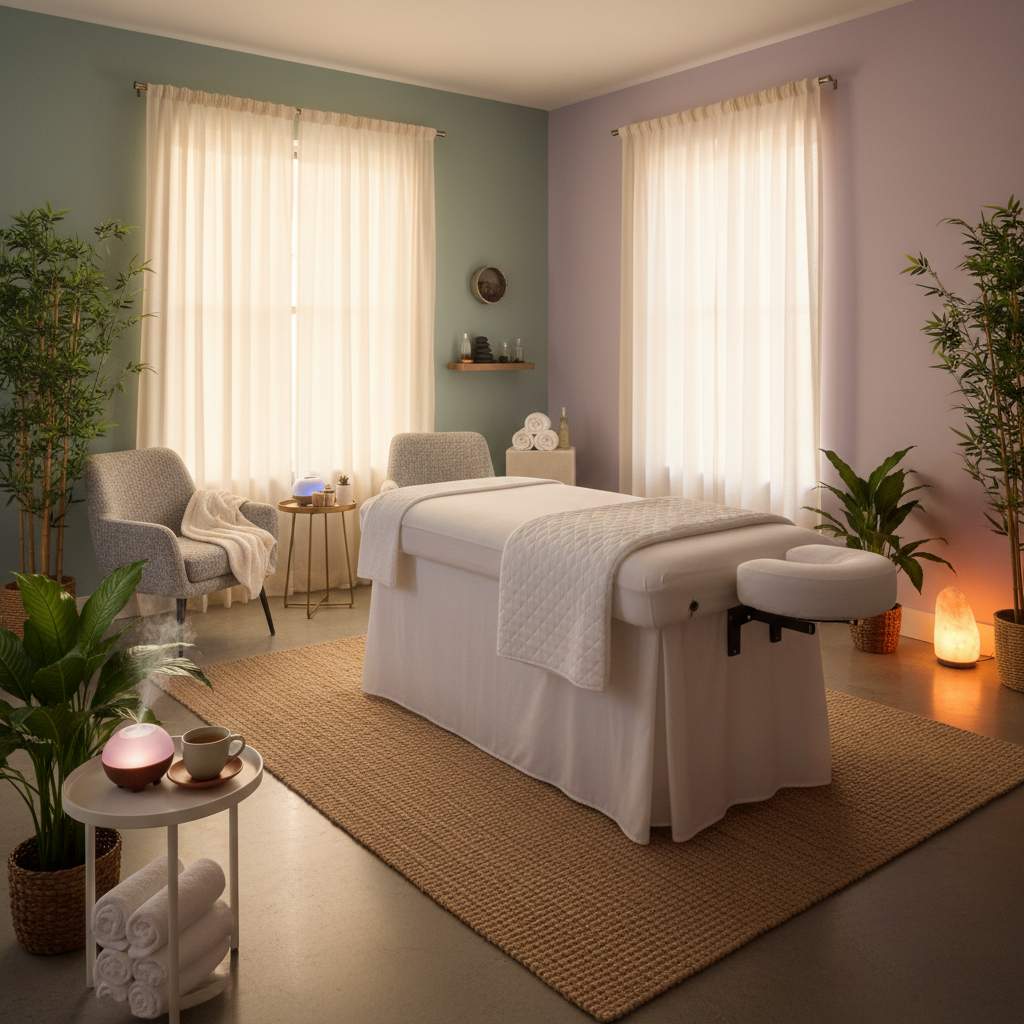 Rahatlatıcı masaj odası