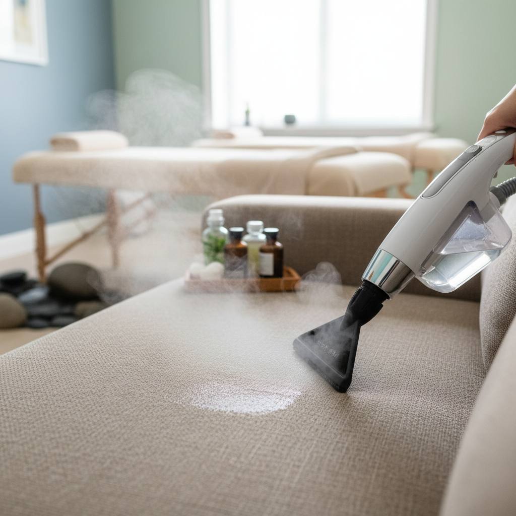 Rahatlatıcı bir masaj salonu iç mekan görüntüsü.