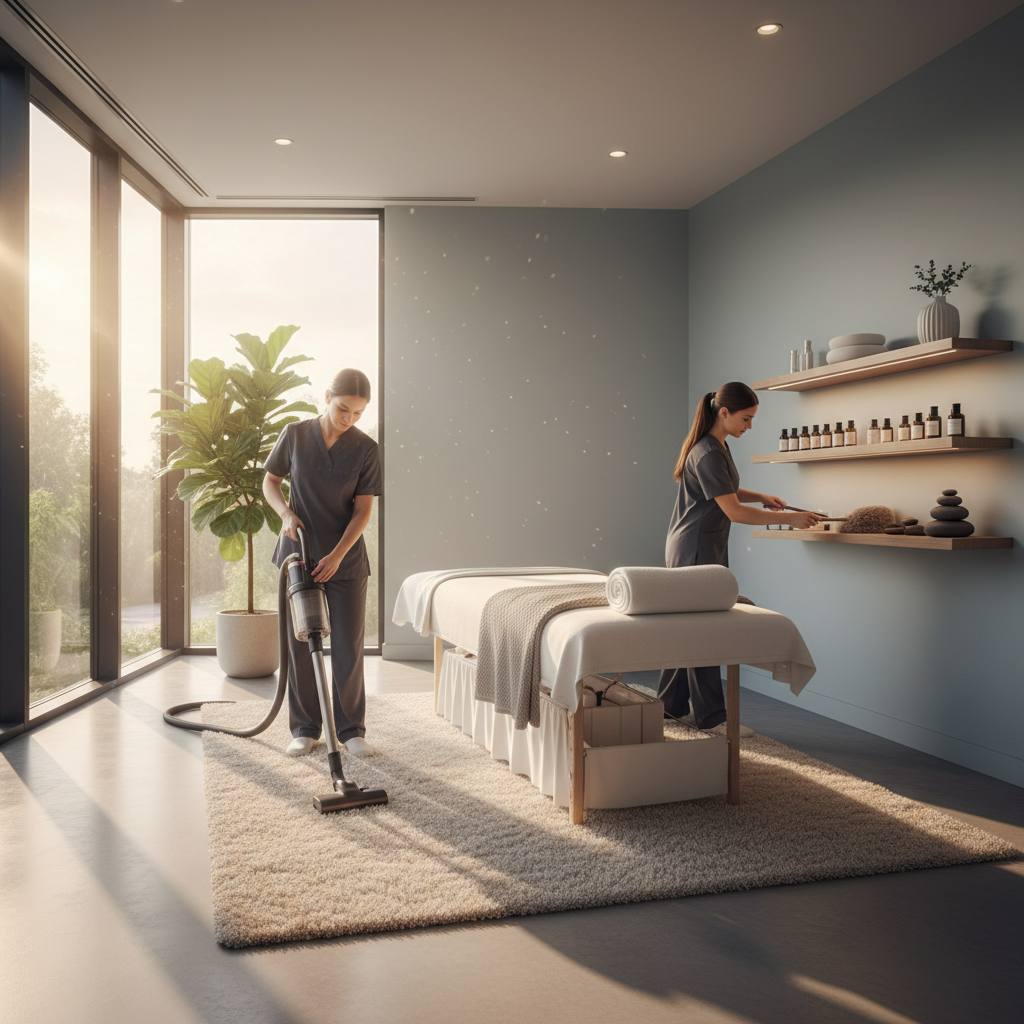 Temiz ve hijyenik bir masaj salonu