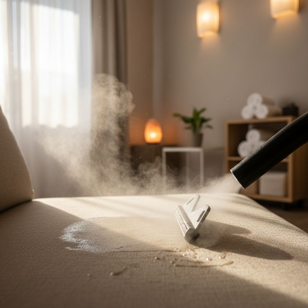 Temiz ve hijyenik bir masaj salonu iç mekanı