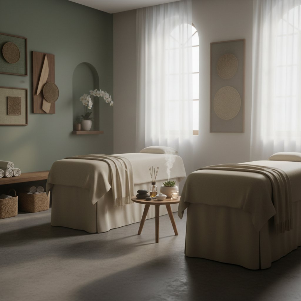 Rahatlatıcı bir masaj salonu atmosferi