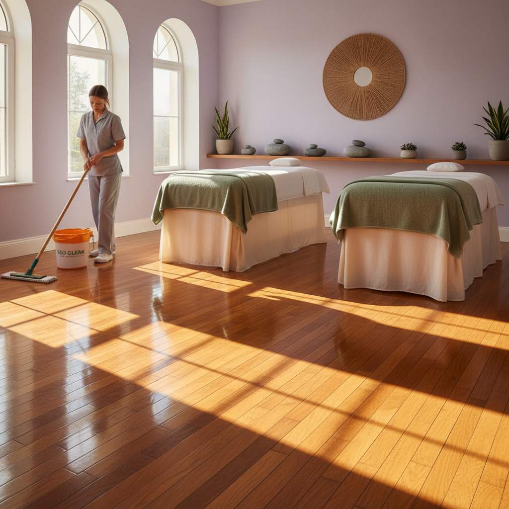 Rahatlatıcı bir masaj salonu iç mekan görüntüsü.