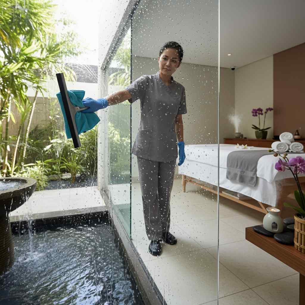 Sakin bir masaj salonu ortamı