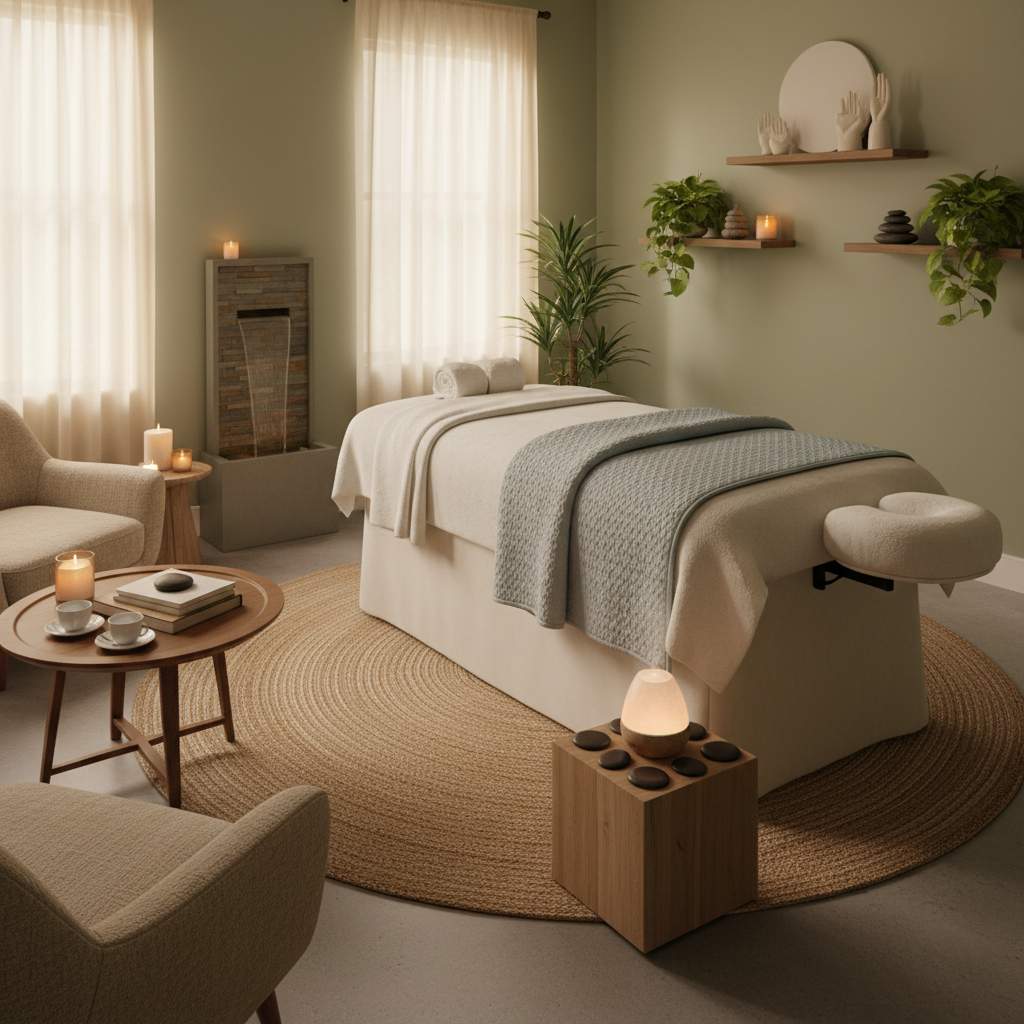 Rahat ve huzurlu bir masaj odası
