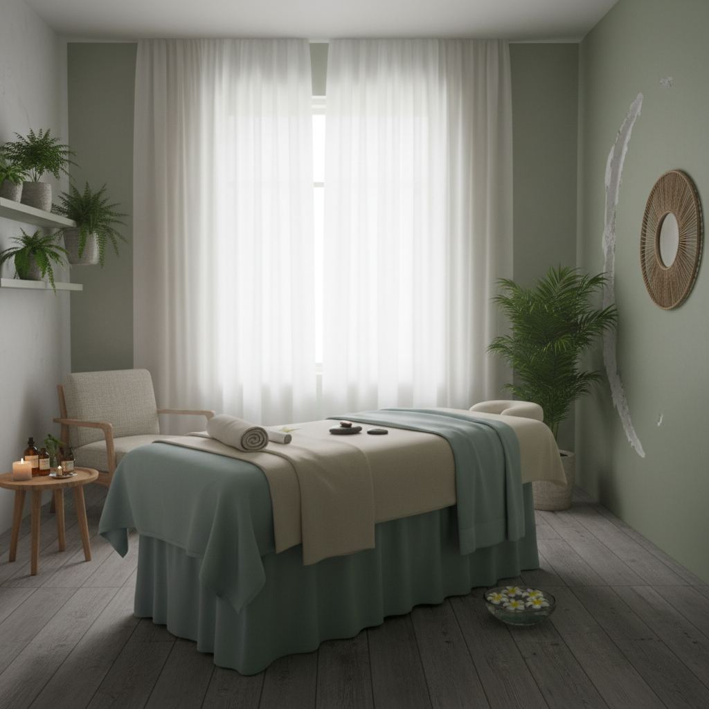 Rahatlatıcı bir masaj terapisi odası