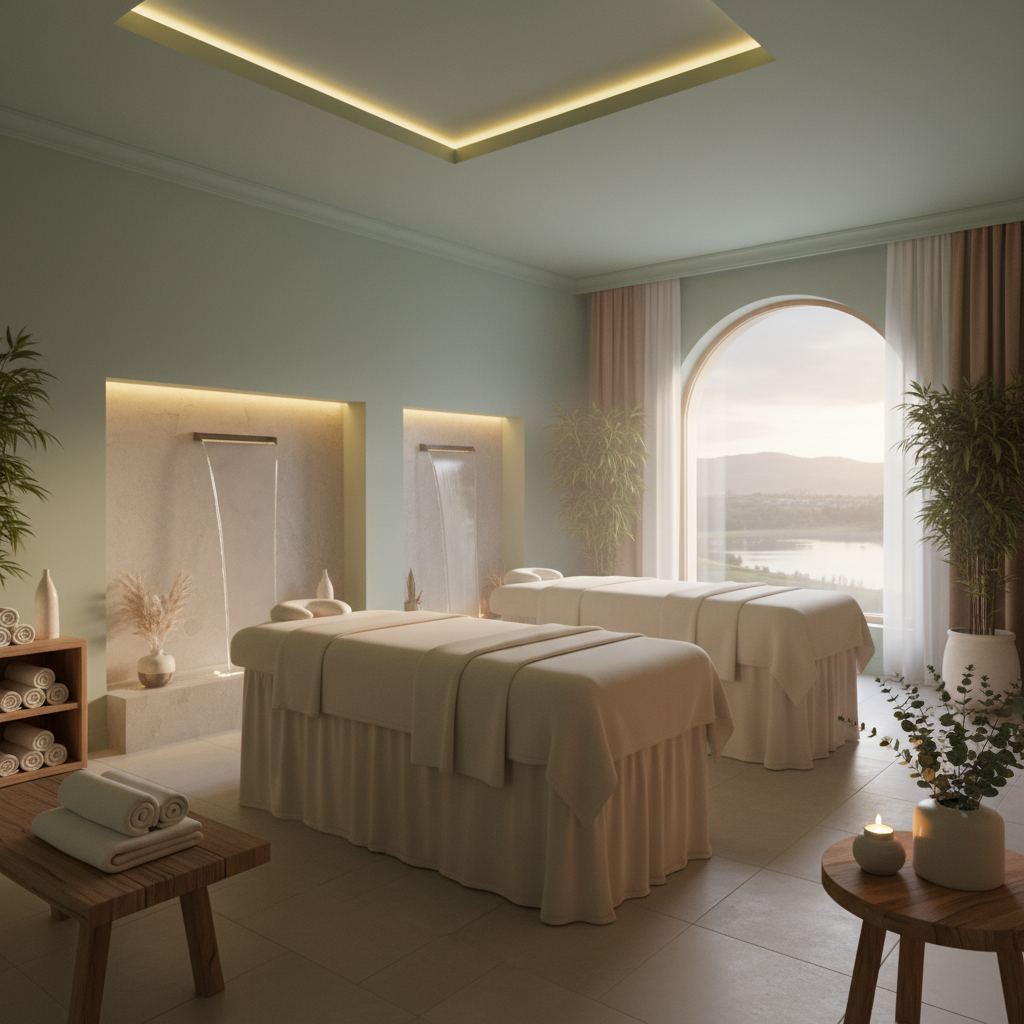 Kırklareli'deki bir masaj salonunun huzurlu atmosferi