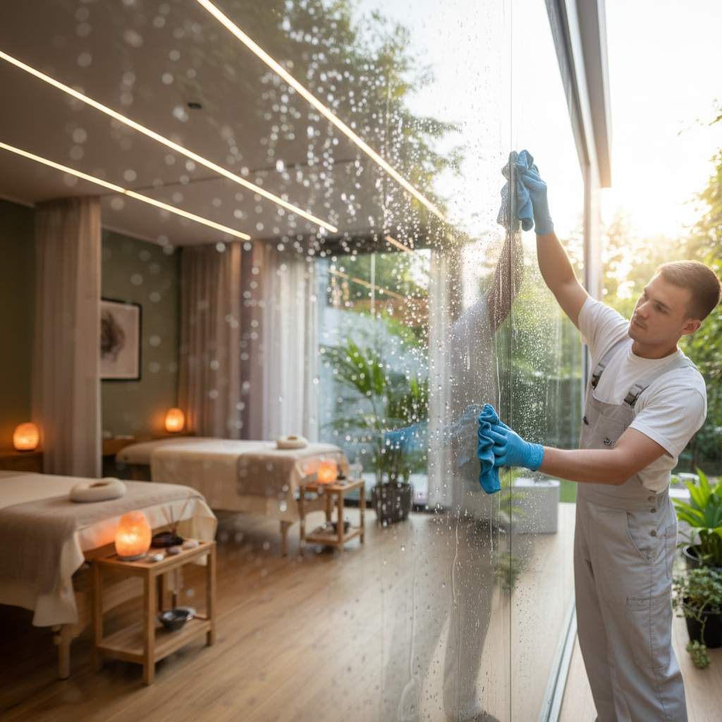 Rahatlatıcı bir masaj odası iç görünümü.