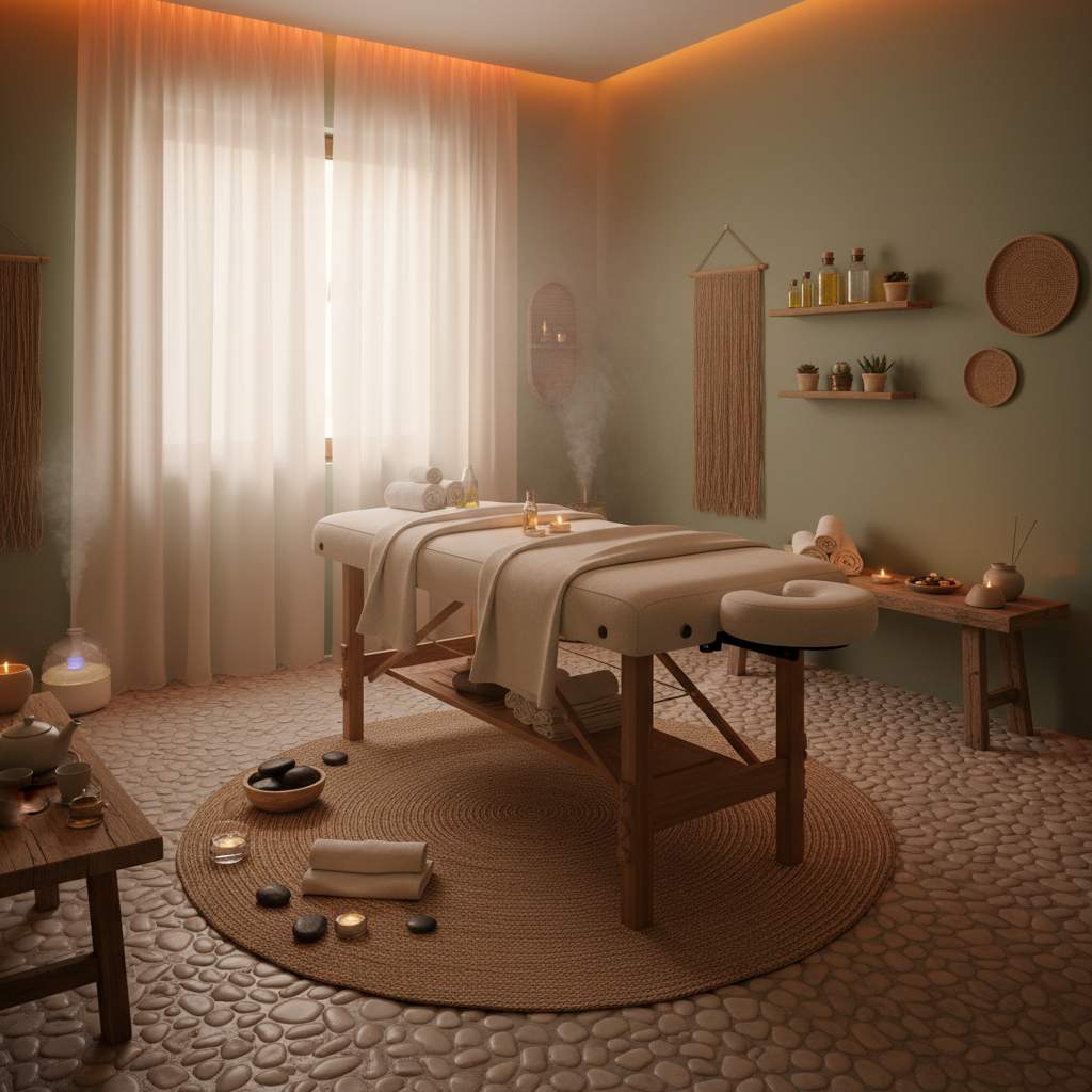 Rahatlatıcı bir masaj terapisi ortamı
