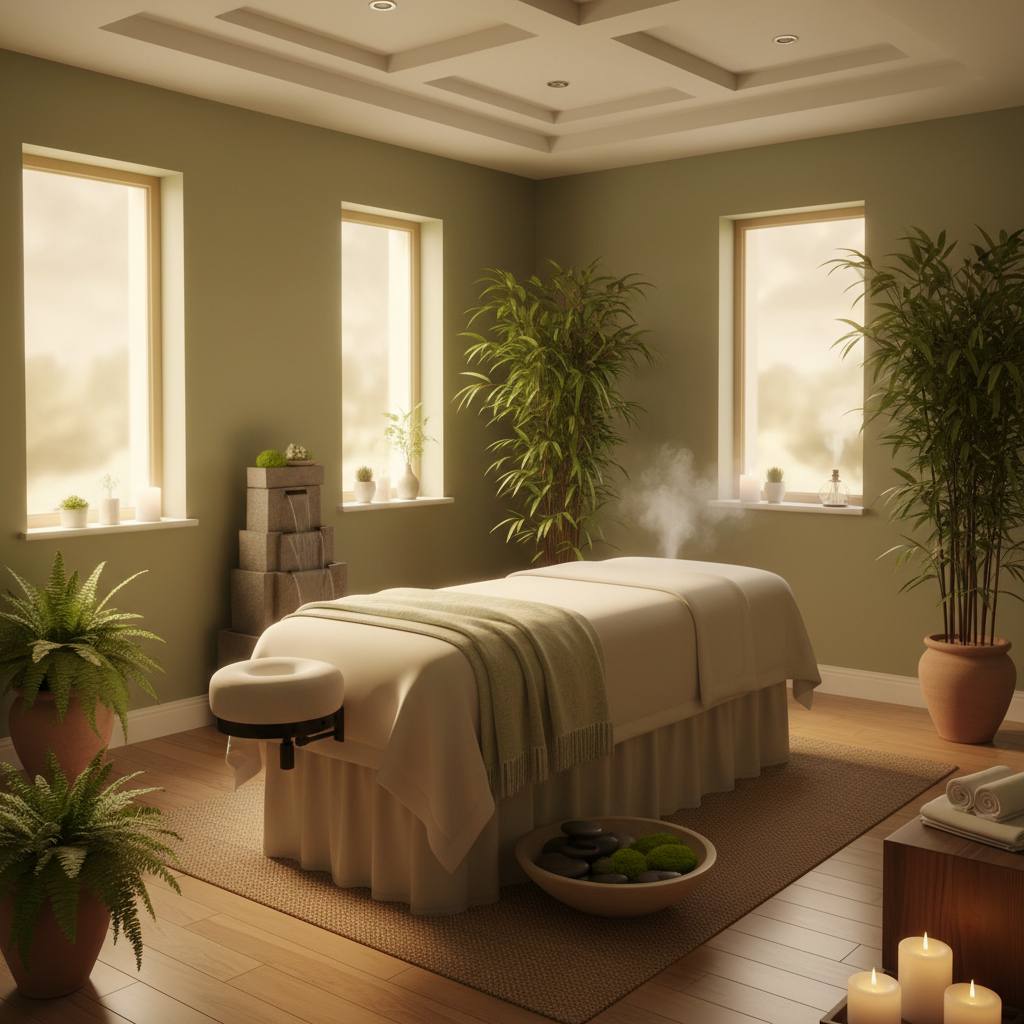 Rahat bir masaj terapisi odası