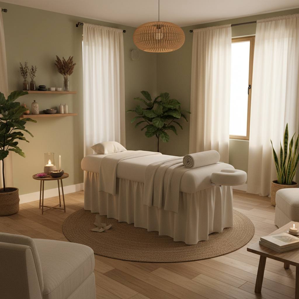 Rahatlatıcı bir masaj terapisi odası