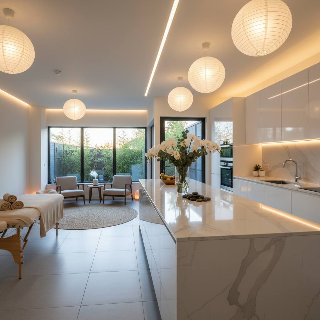 Rahatlatıcı bir masaj terapisi odası