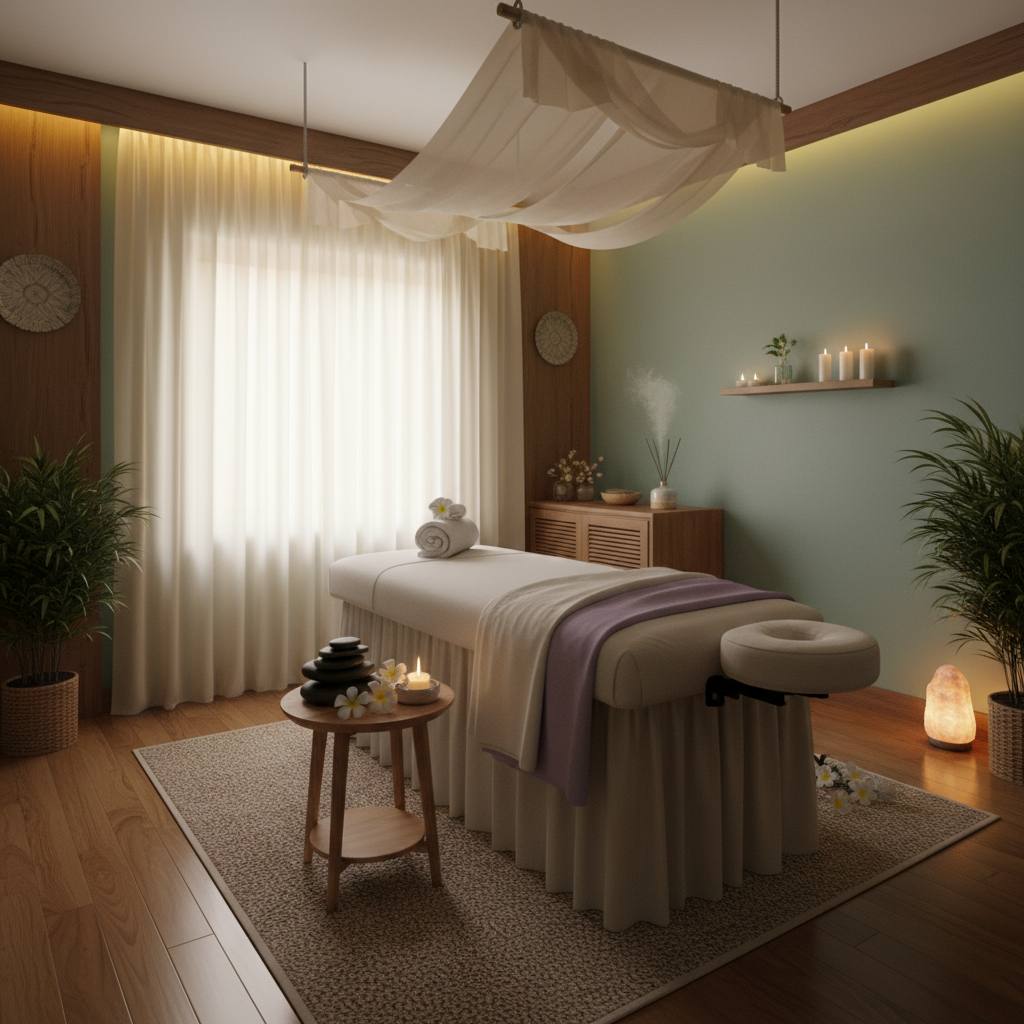 Rahatlatıcı bir masaj terapisi odası