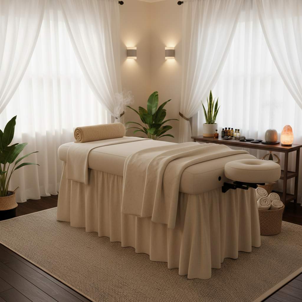 Rahatlatıcı bir masaj terapisi odası