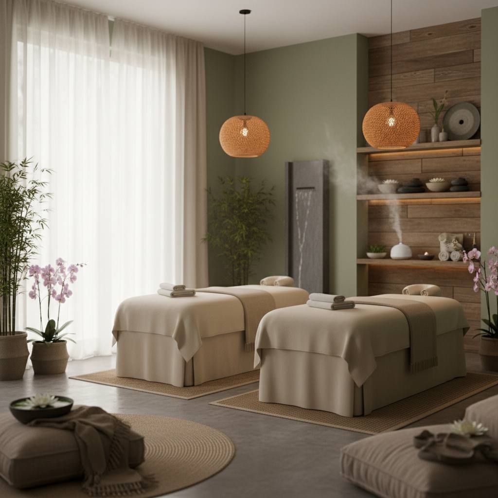 Rahatlatıcı bir masaj salonu atmosferi