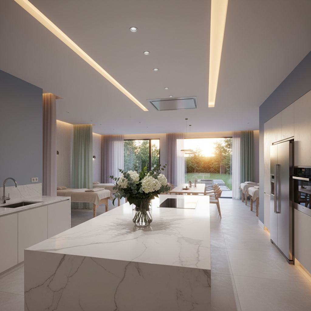 Rahatlatıcı spa merkezi iç mekânı