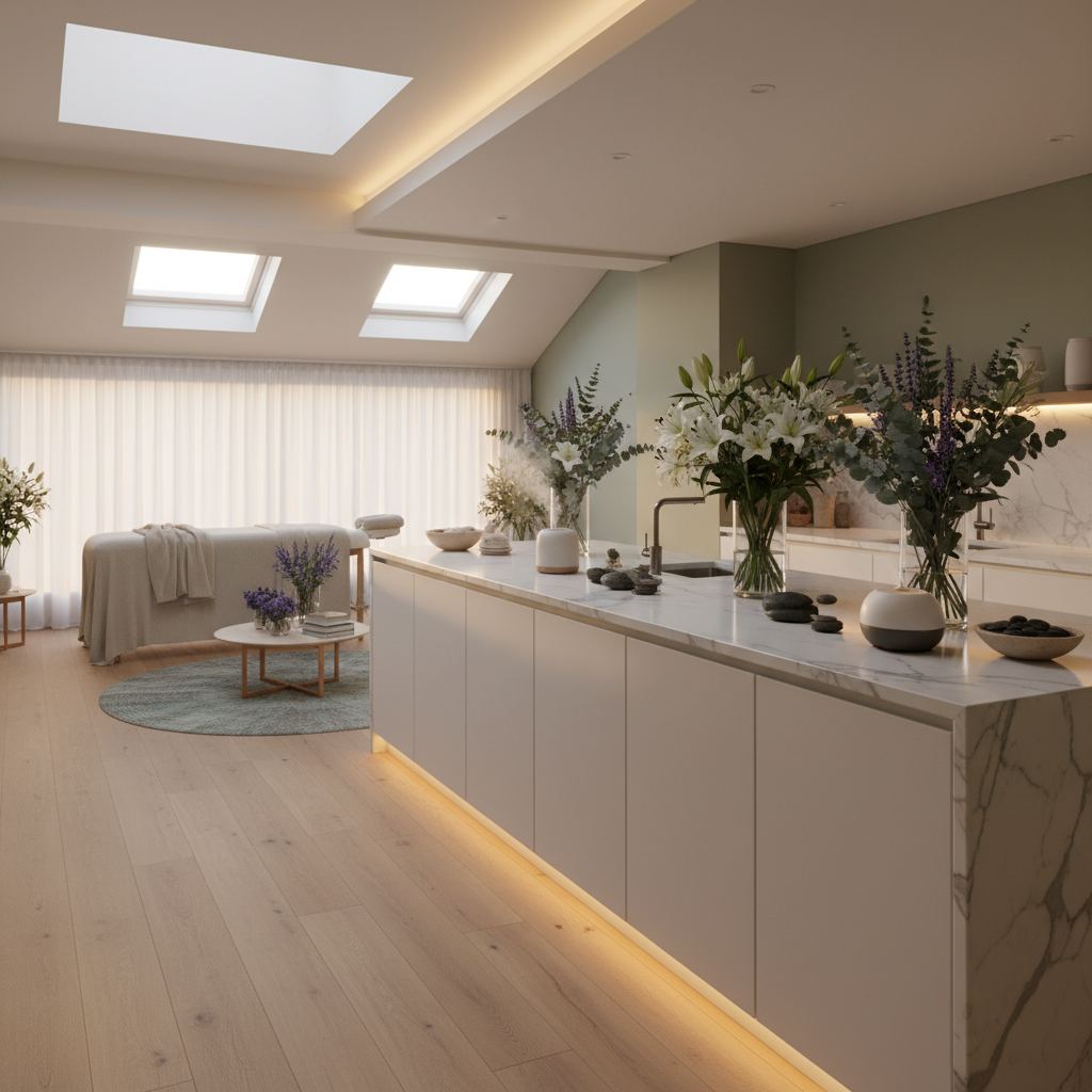 Rahatlatıcı masaj terapisi odası